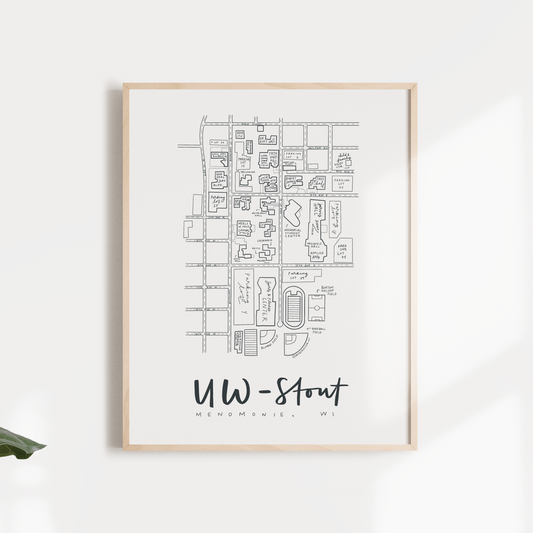 UW Stout (Wisconsin) Campus Map Print