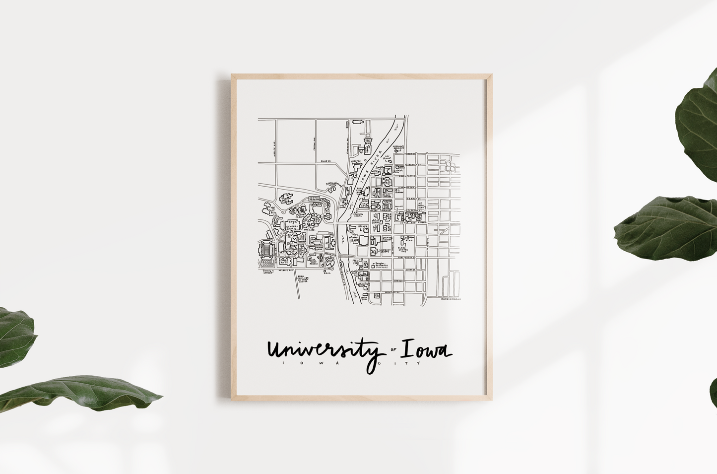 University of Iowa Campus Map Print
