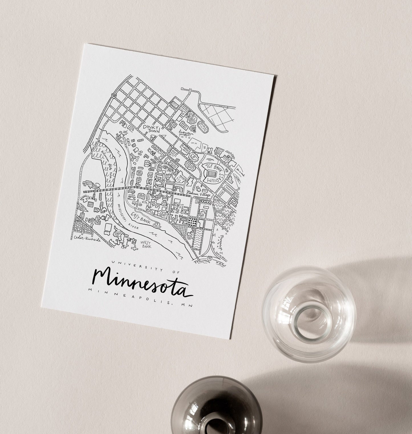 University of Minnesota (Minneapolis) Campus Map Print