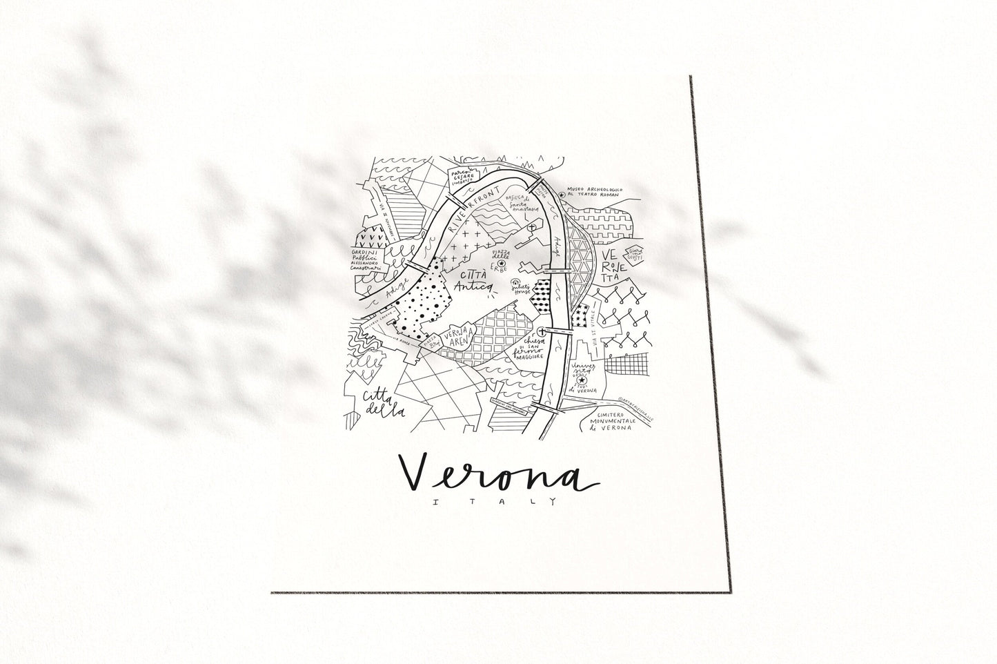 Verona, Italy Map Print