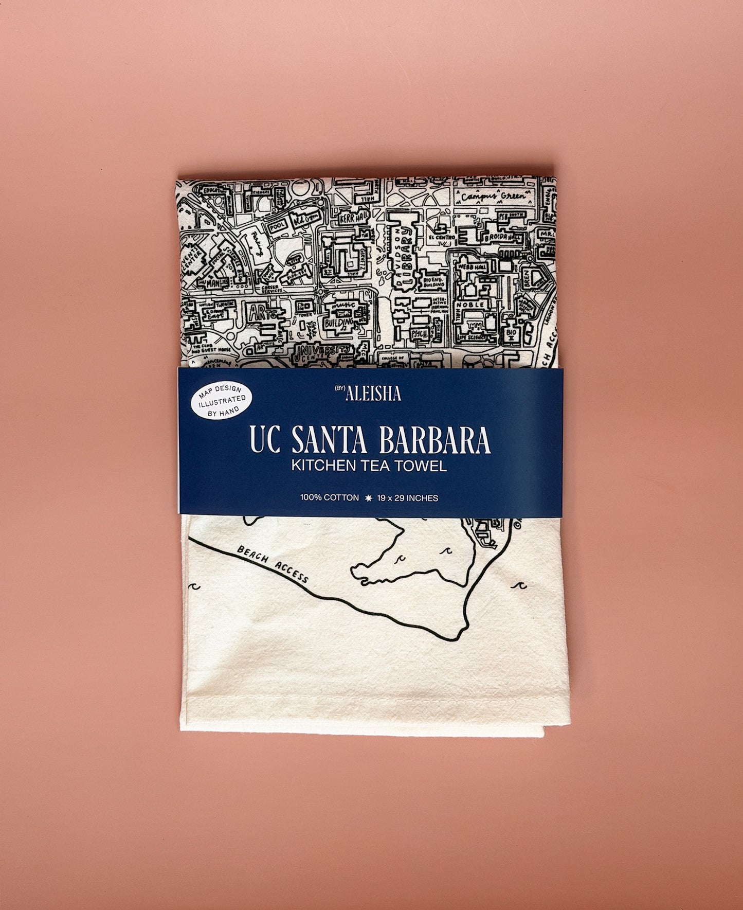 UC Santa Barbara Campus Map Tea Towel