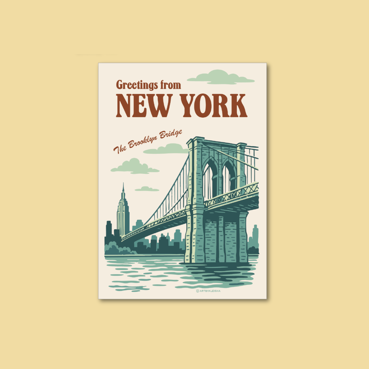 Retro Brooklyn Bridge Poster Magnet