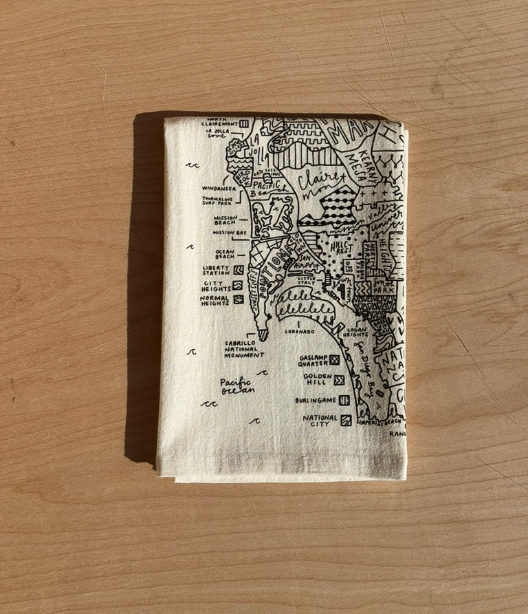 San Diego Map Tea Towel