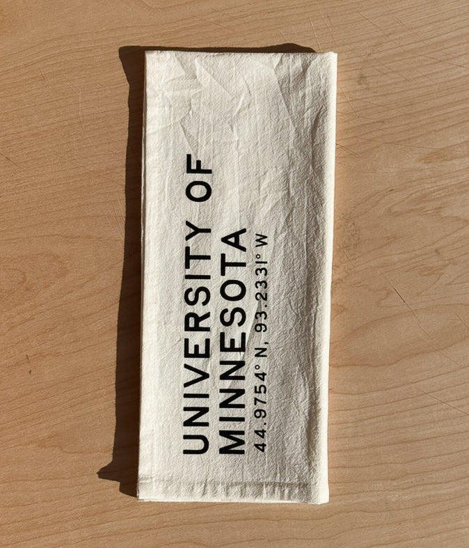 University of Minnesota Campus Map Tea Towel