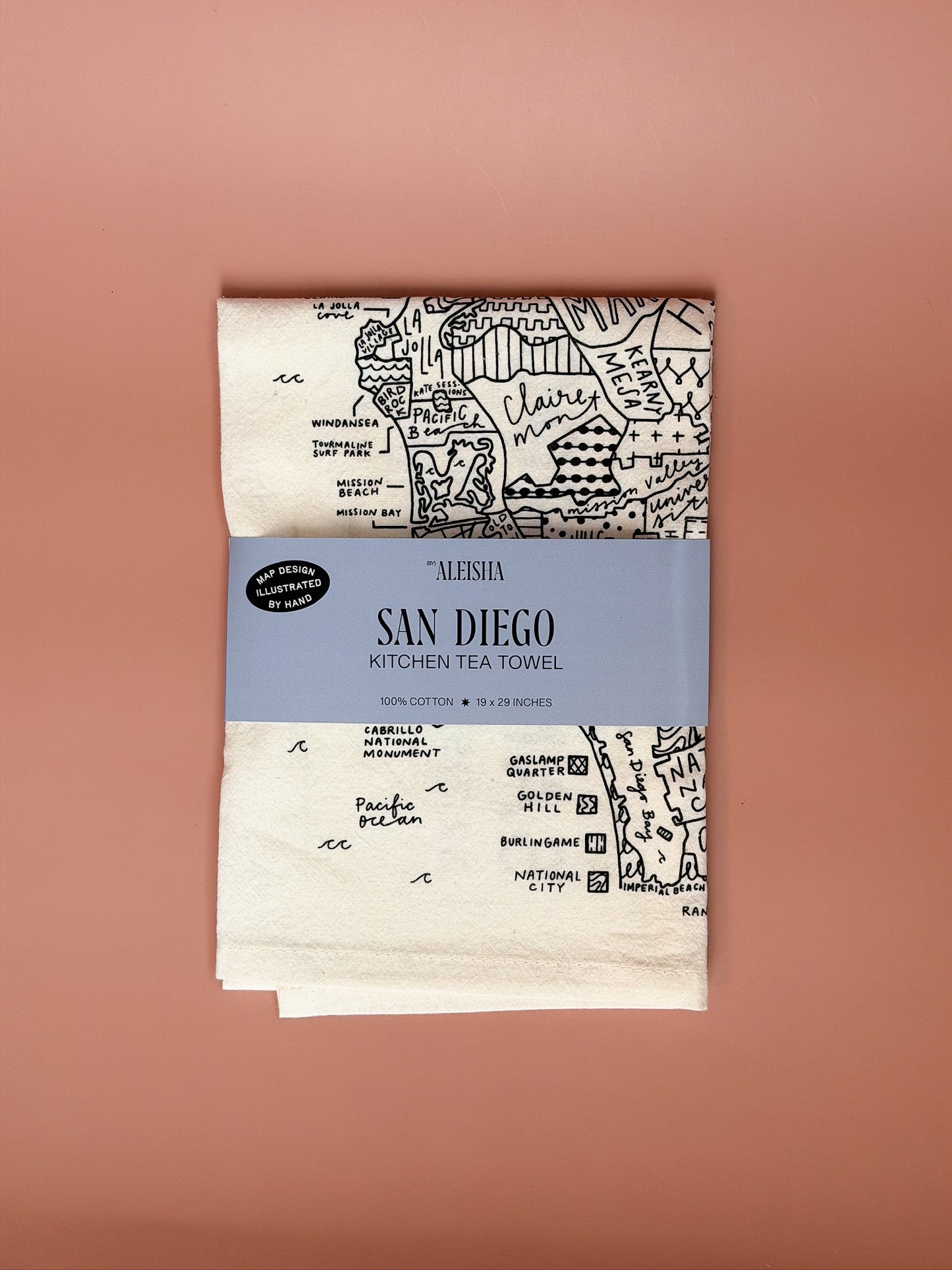 San Diego Map Tea Towel