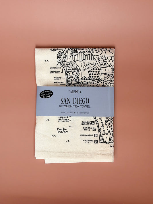 San Diego Map Tea Towel