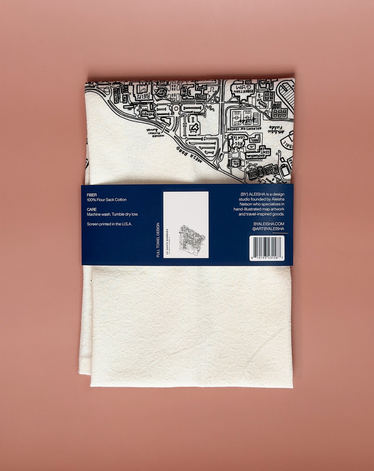 UC Santa Barbara Campus Map Tea Towel