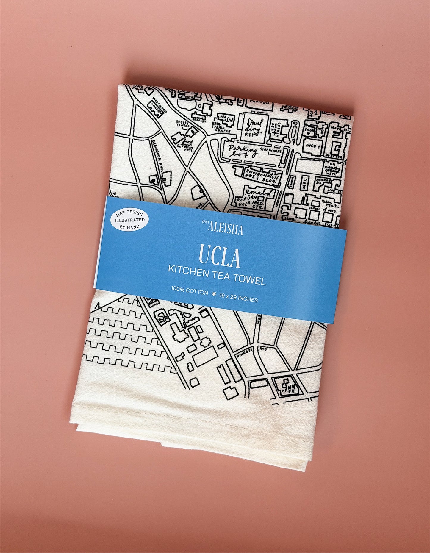 UCLA Campus Map Tea Towel