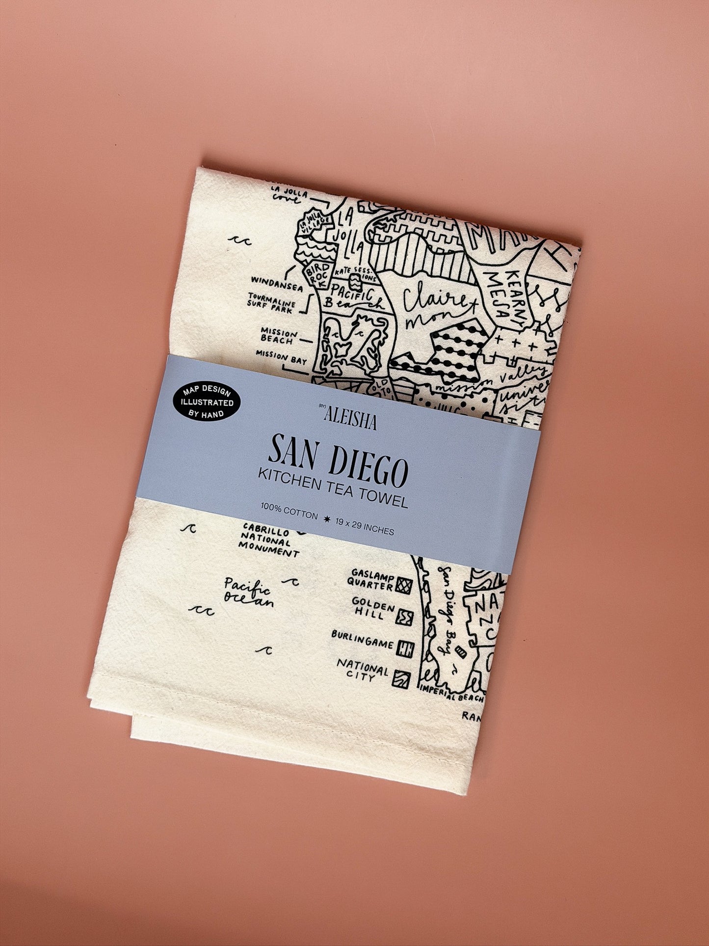 San Diego Map Tea Towel