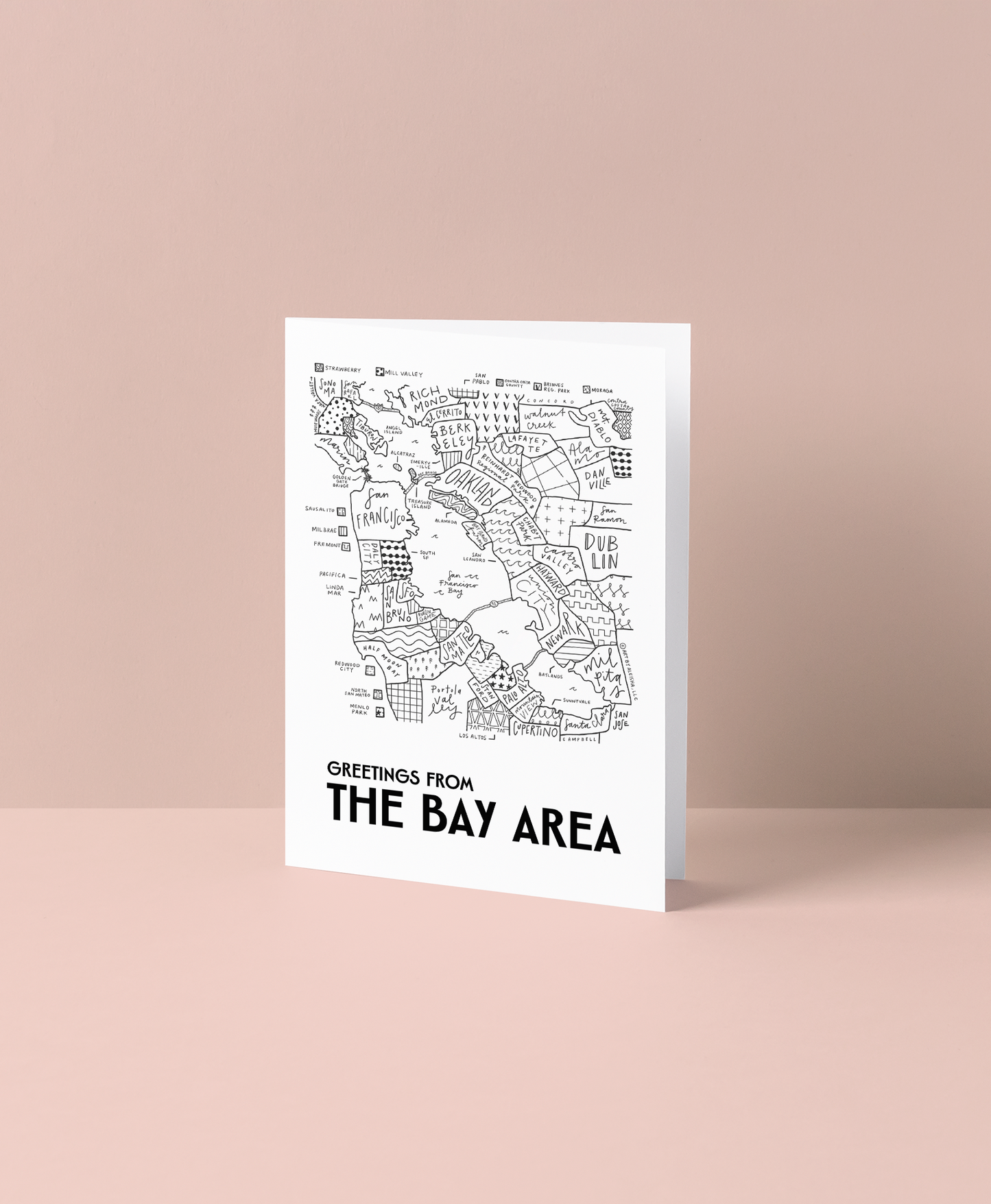 Bay Area Map Greeting Card