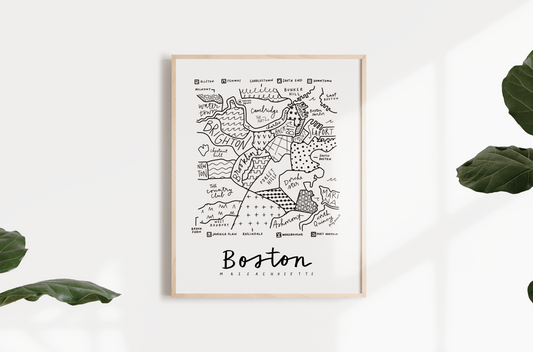 Boston Neighborhood Map Print