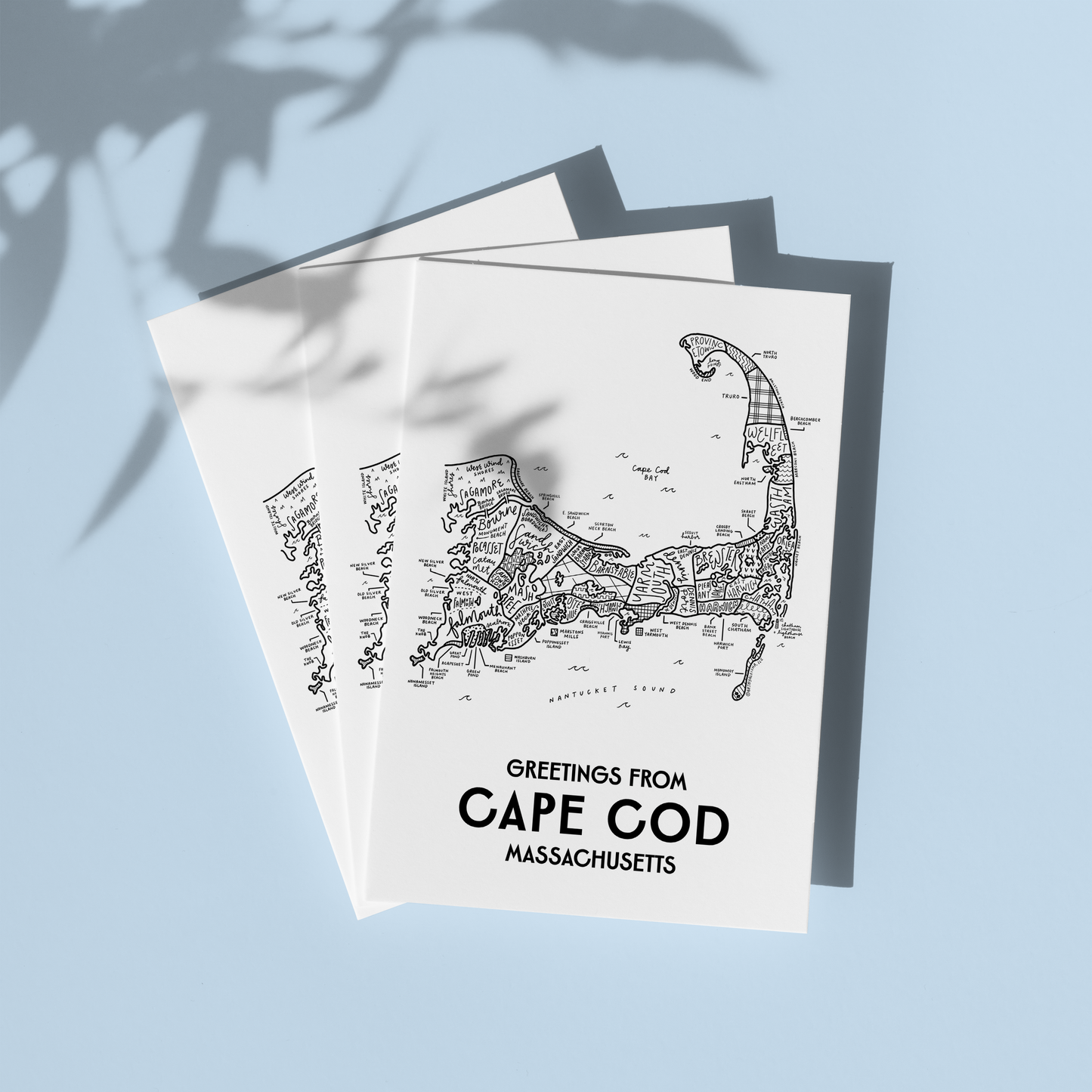 Cape Cod Map Greeting Card