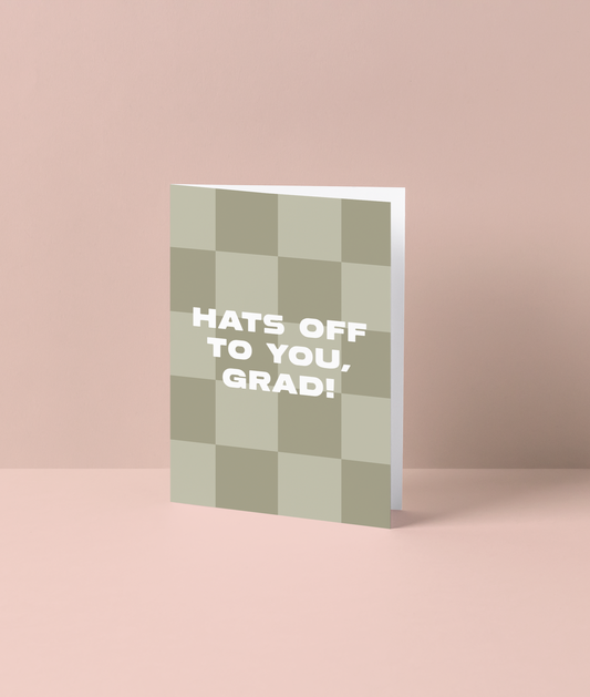 Checkered Hats Off To You, Grad Card