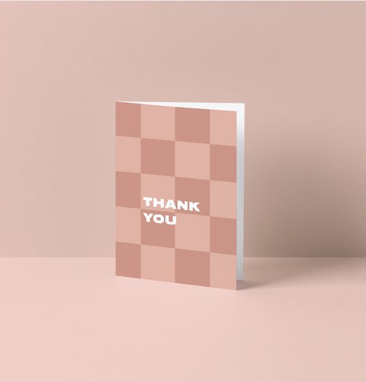 Checkered Thank You Card