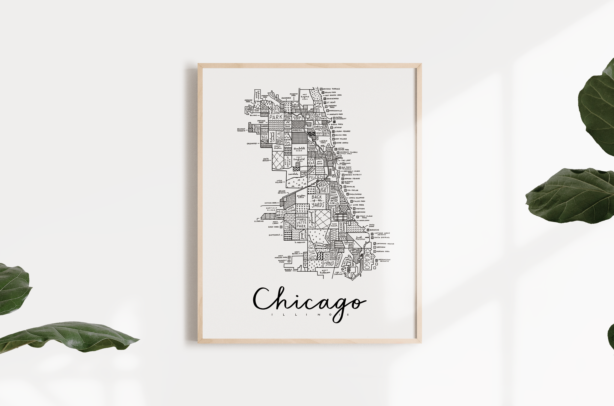 Chicago Neighborhood Map Print – (BY) ALEISHA