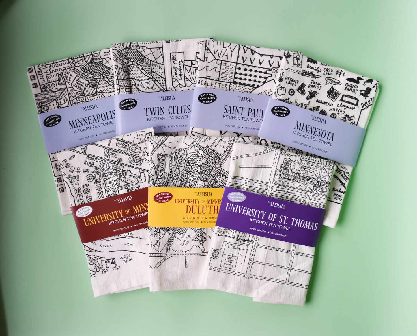 University of Minnesota Campus Map Tea Towel