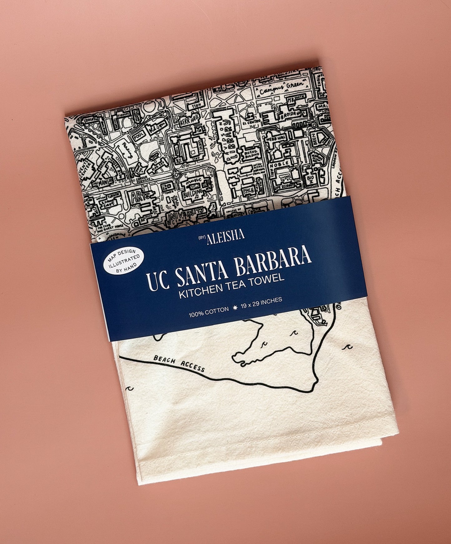 UC Santa Barbara Campus Map Tea Towel