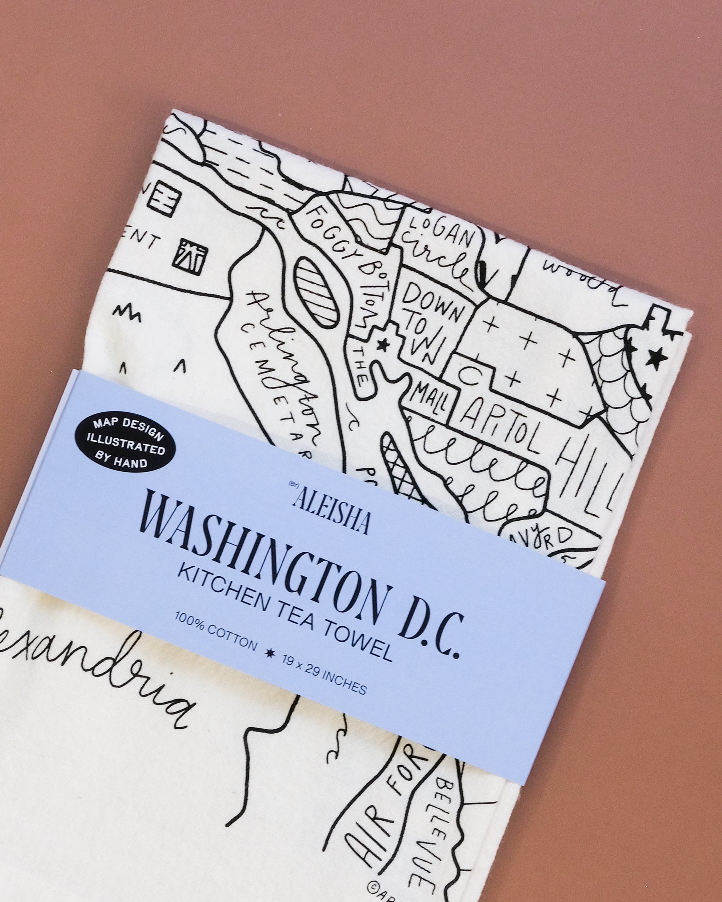 Washington D.C. Map Tea Towel
