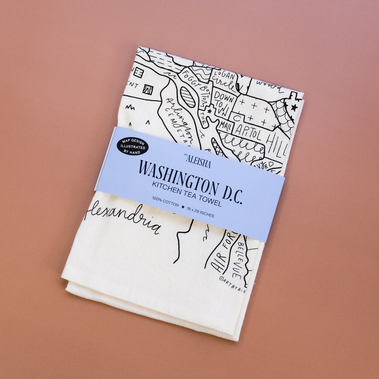 Washington D.C. Map Tea Towel