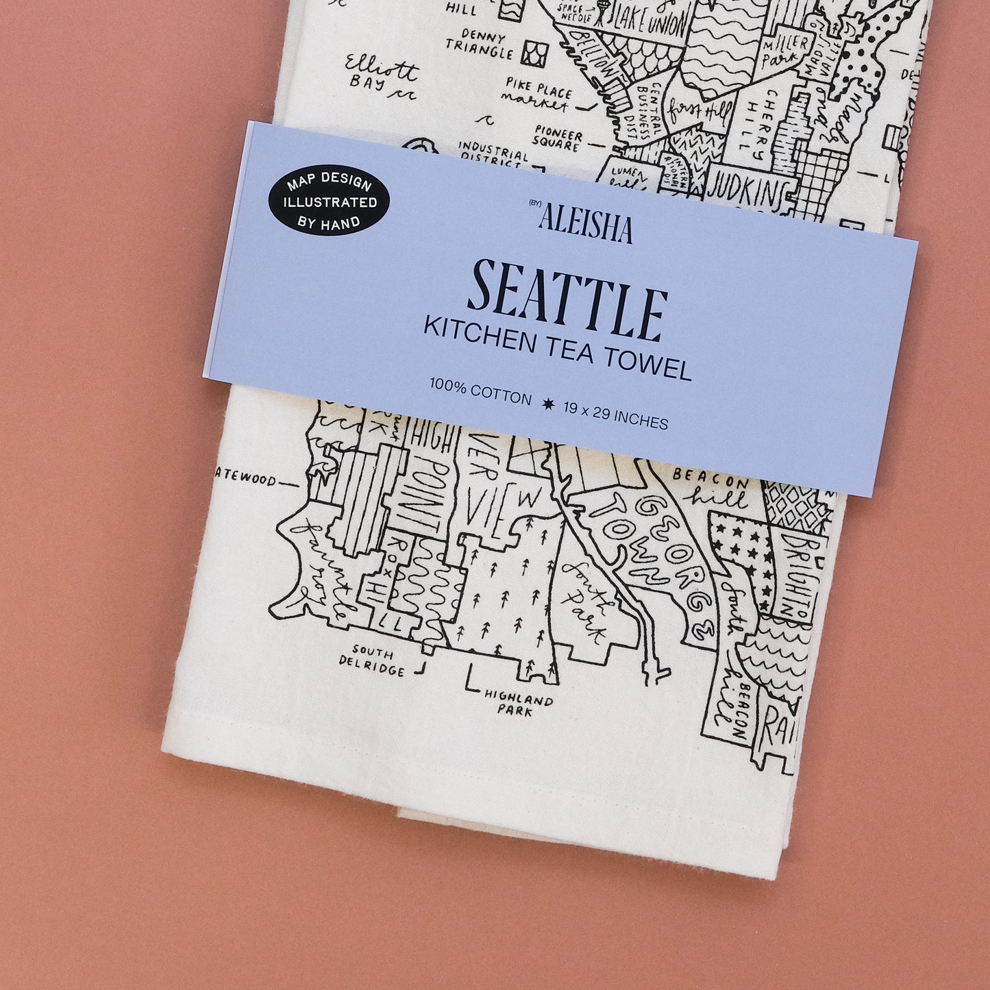 Seattle Map Tea Towel
