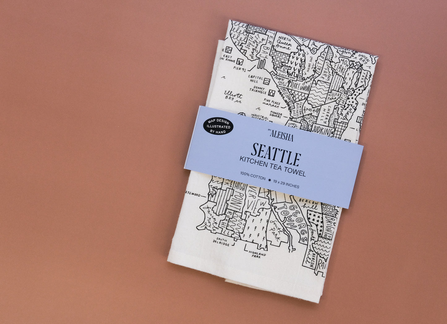 Seattle Map Tea Towel