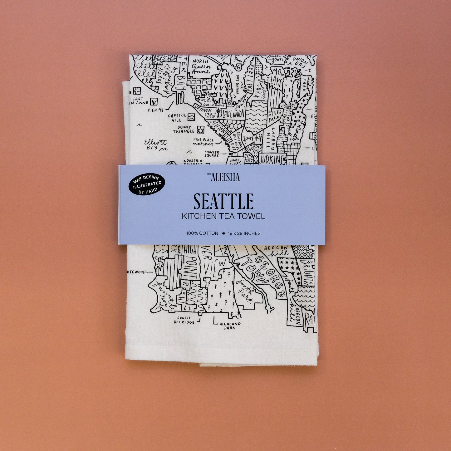 Seattle Map Tea Towel
