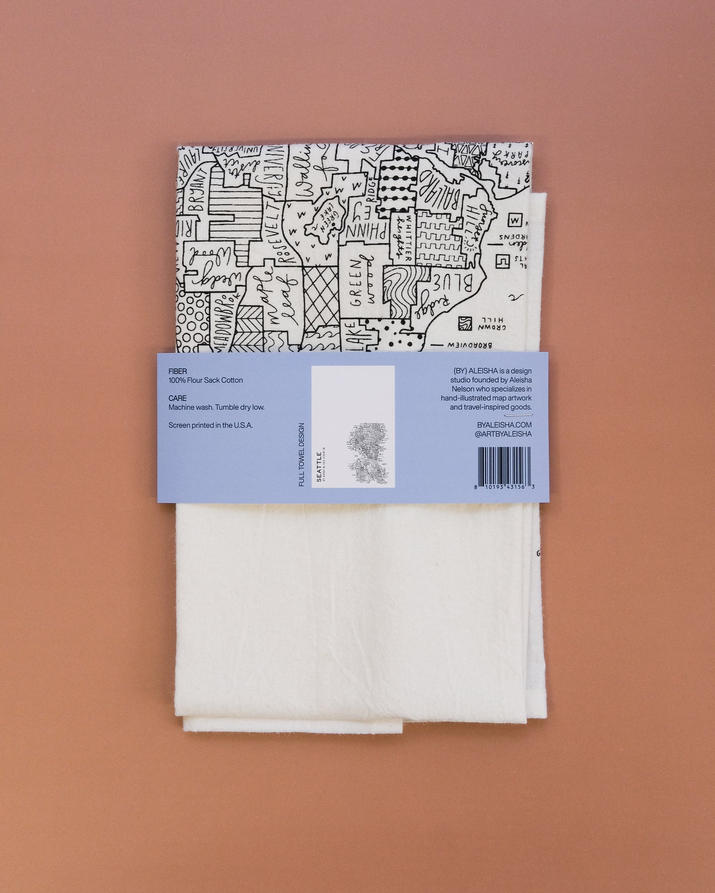 Seattle Map Tea Towel