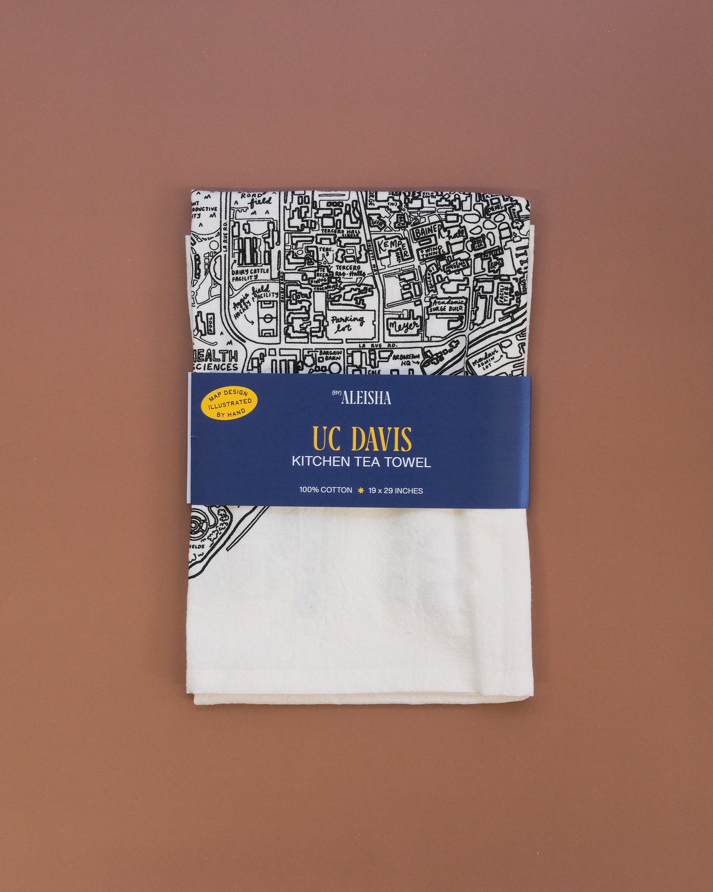 UC Davis Campus Map Tea Towel
