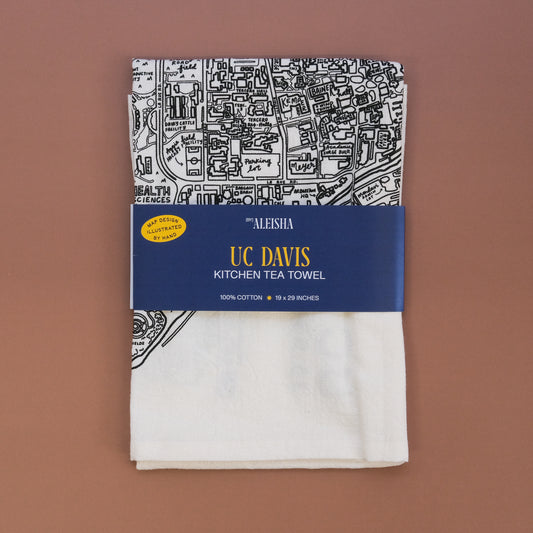 UC Davis Campus Map Tea Towel