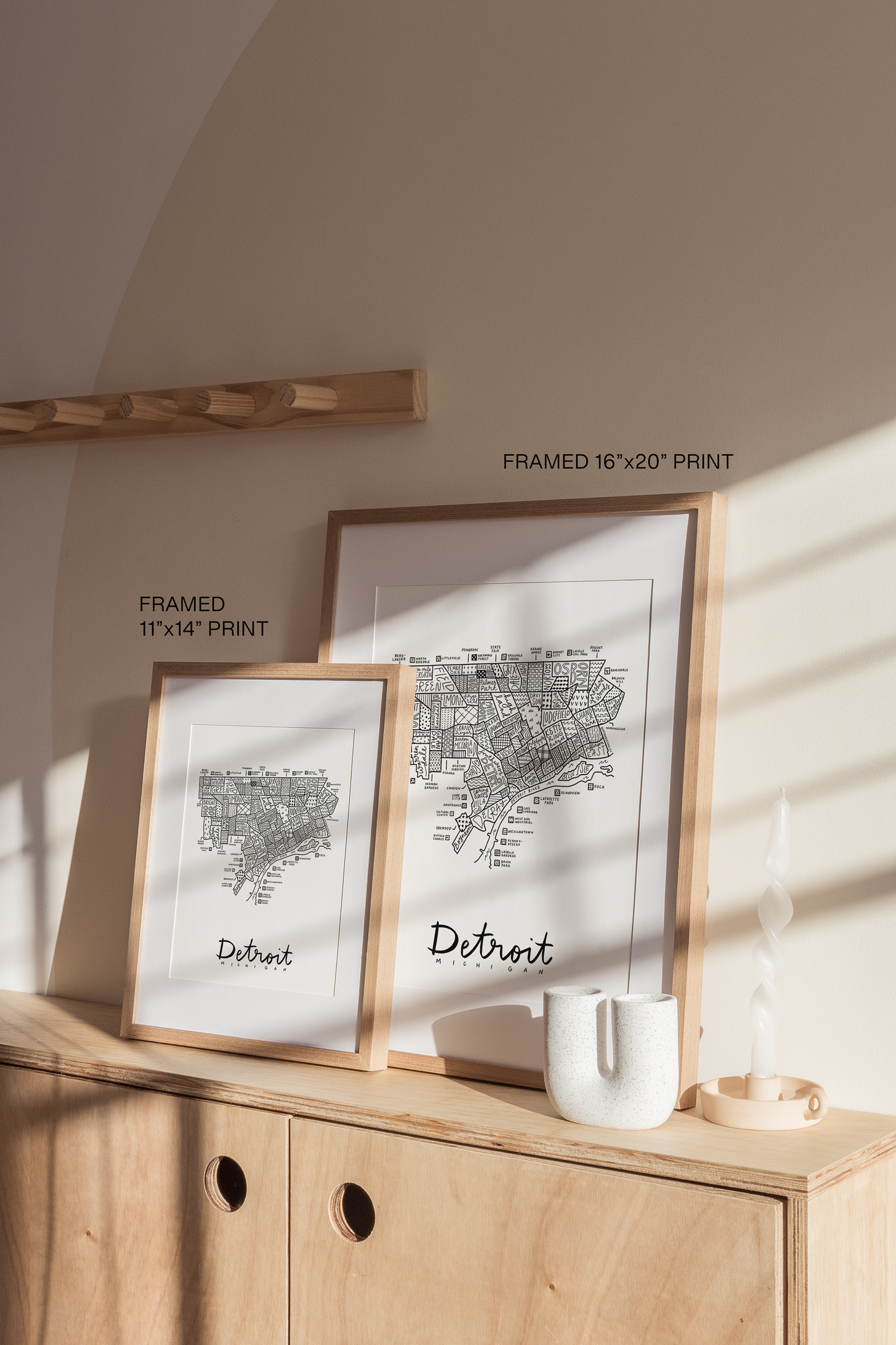 Detroit Neighborhood Map Print