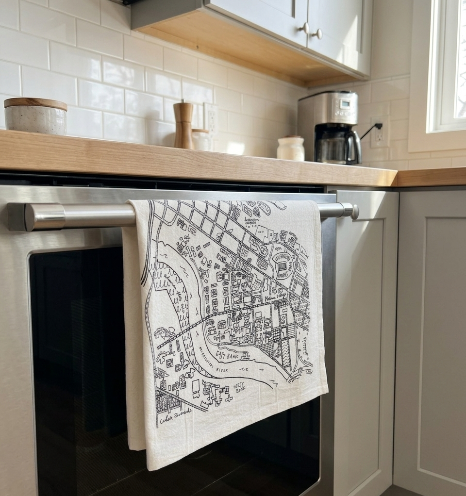 University of Minnesota Campus Map Tea Towel