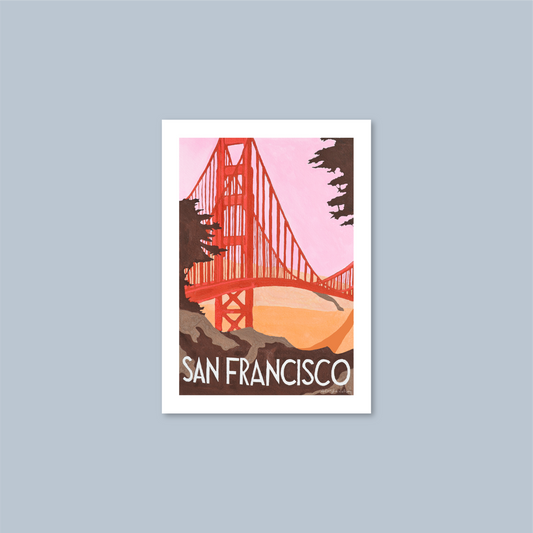Golden Gate Travel Poster Sticker