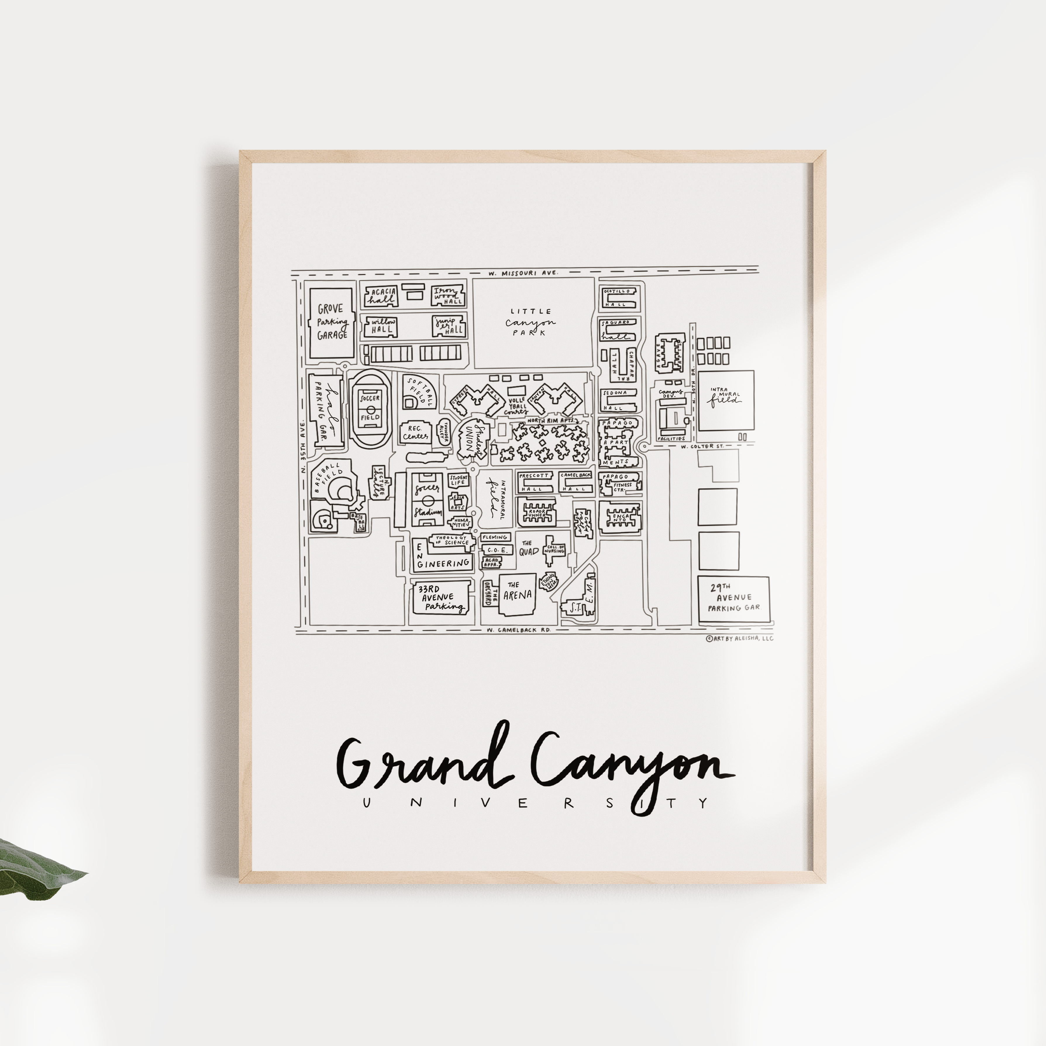 Grand Canyon University Campus Map Print – (BY) ALEISHA