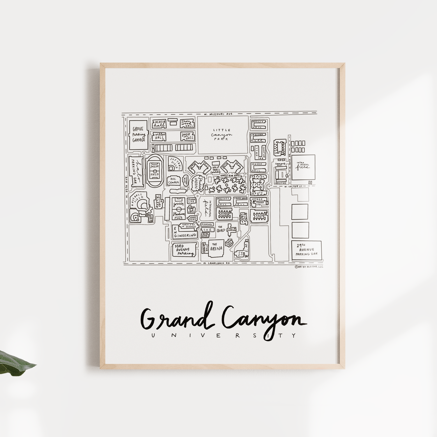 Grand Canyon University Campus Map Print – (BY) ALEISHA
