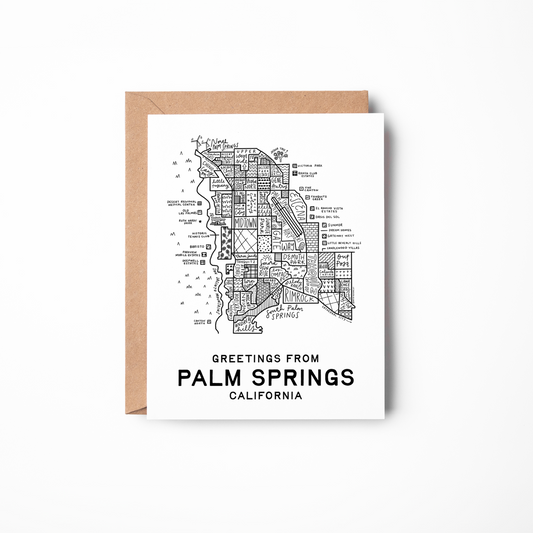 Palm Springs Map Greeting Card