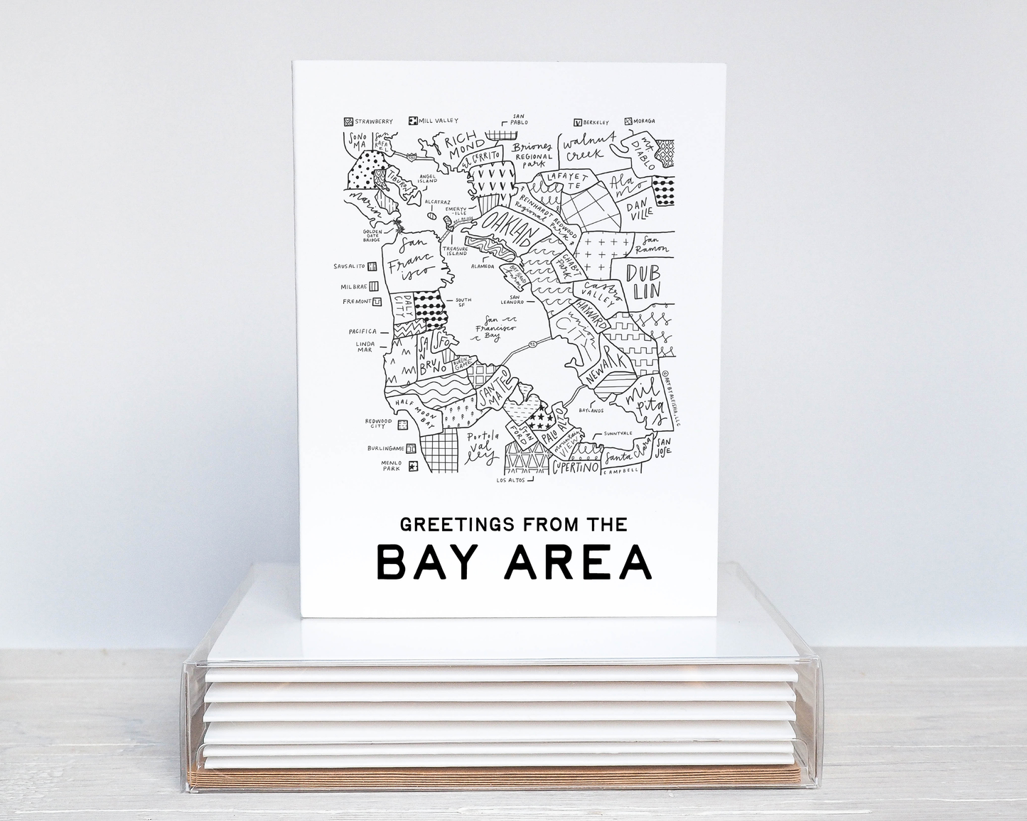 Bay Area Map Greeting Card