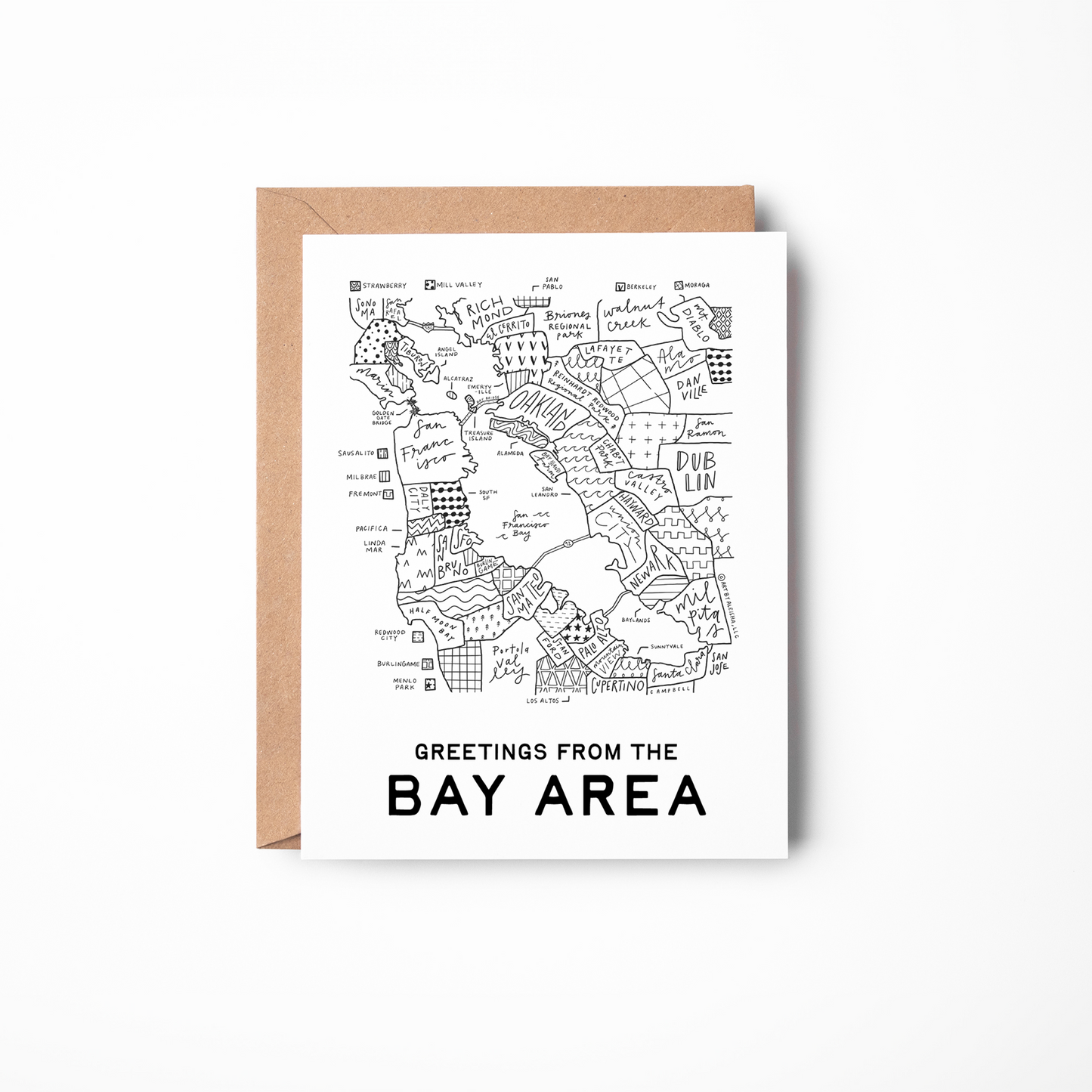 Bay Area Map Greeting Card