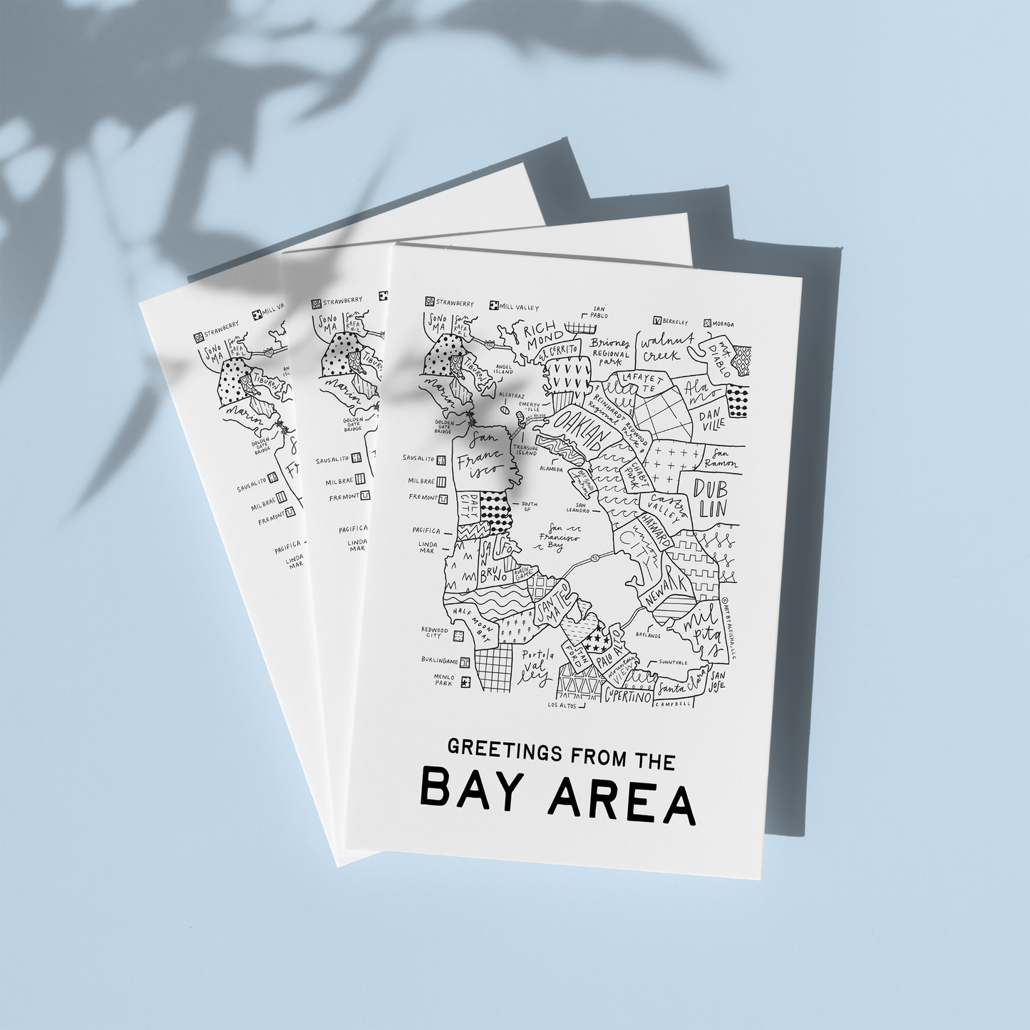 Bay Area Map Greeting Card