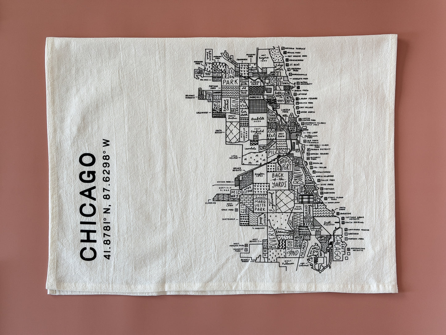 Chicago Map Tea Towel
