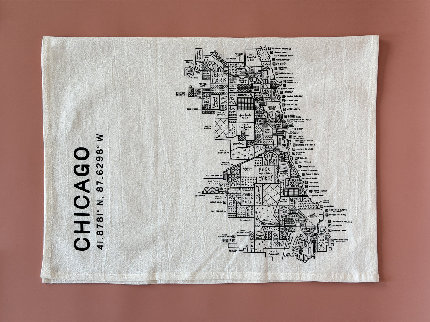 Chicago Map Tea Towel