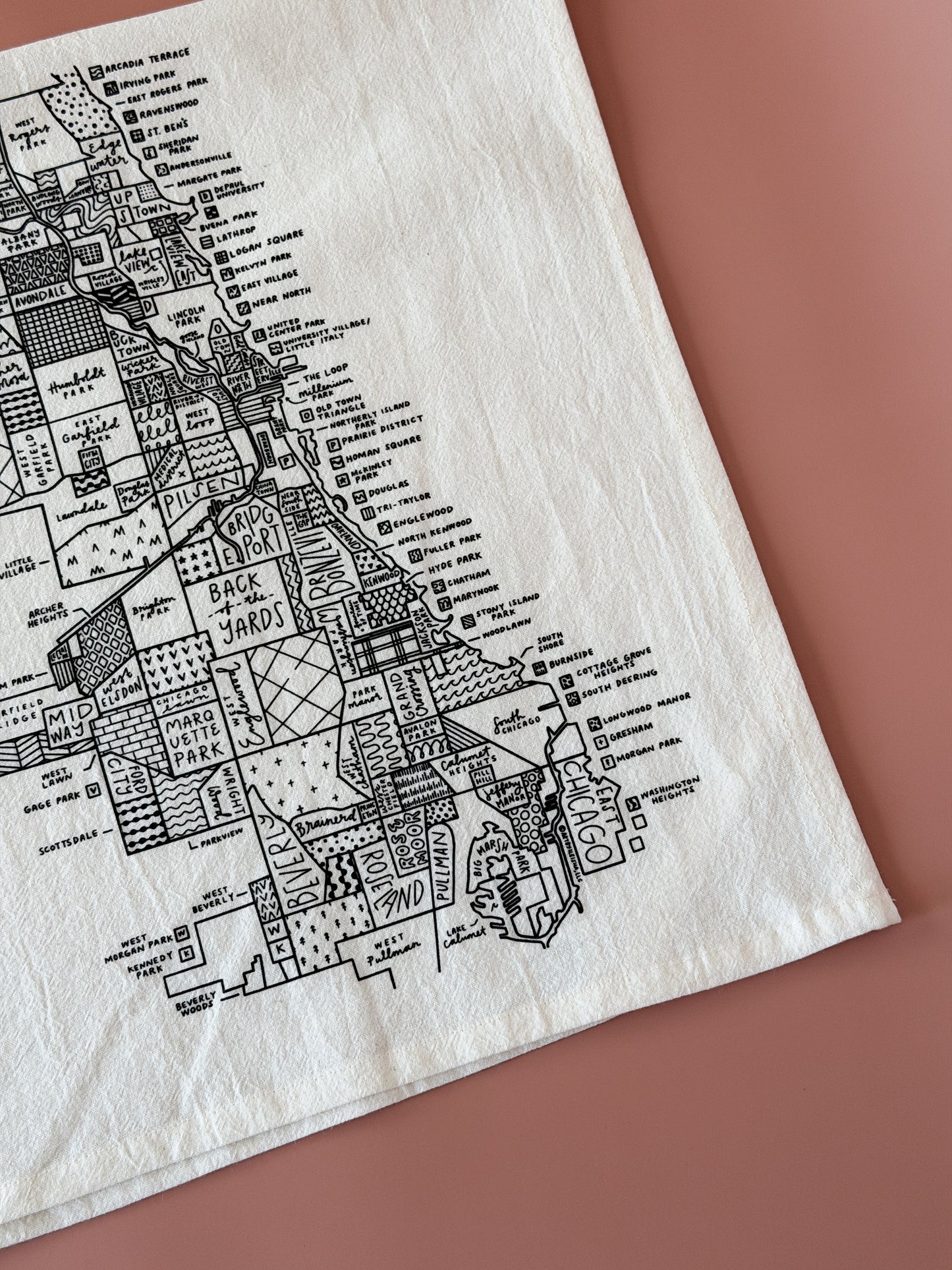 Chicago Map Tea Towel