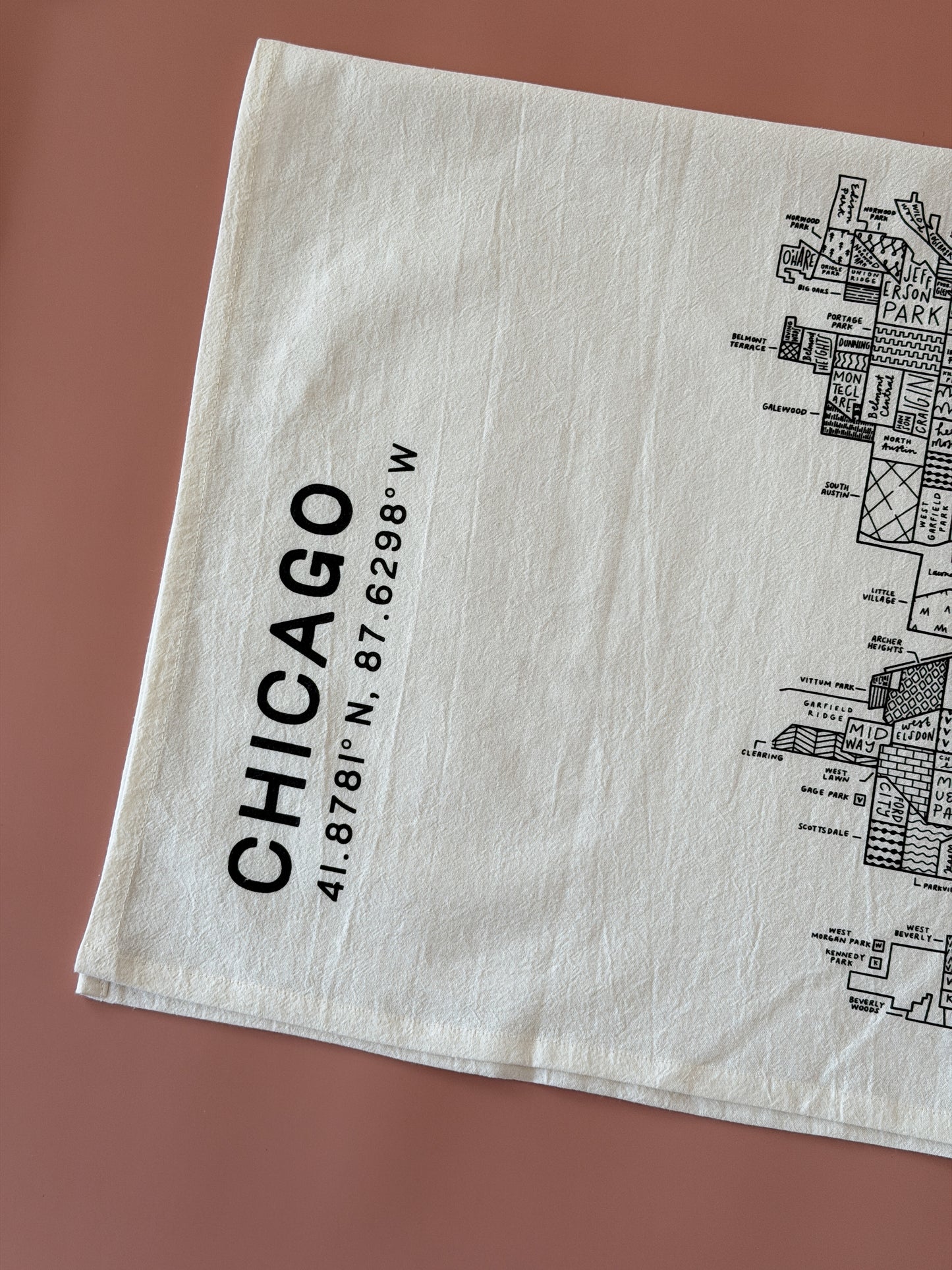 Chicago Map Tea Towel