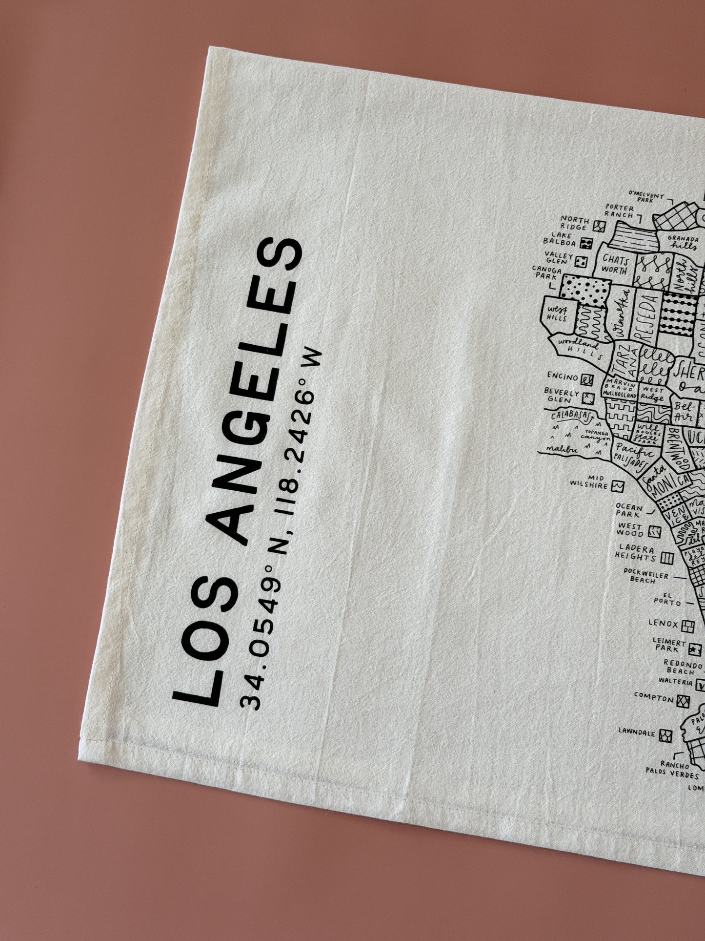 Los Angeles Map Tea Towel