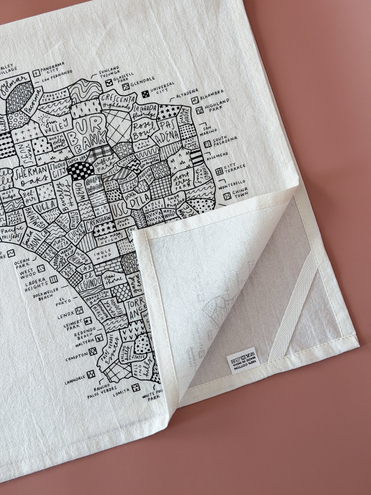 Los Angeles Map Tea Towel