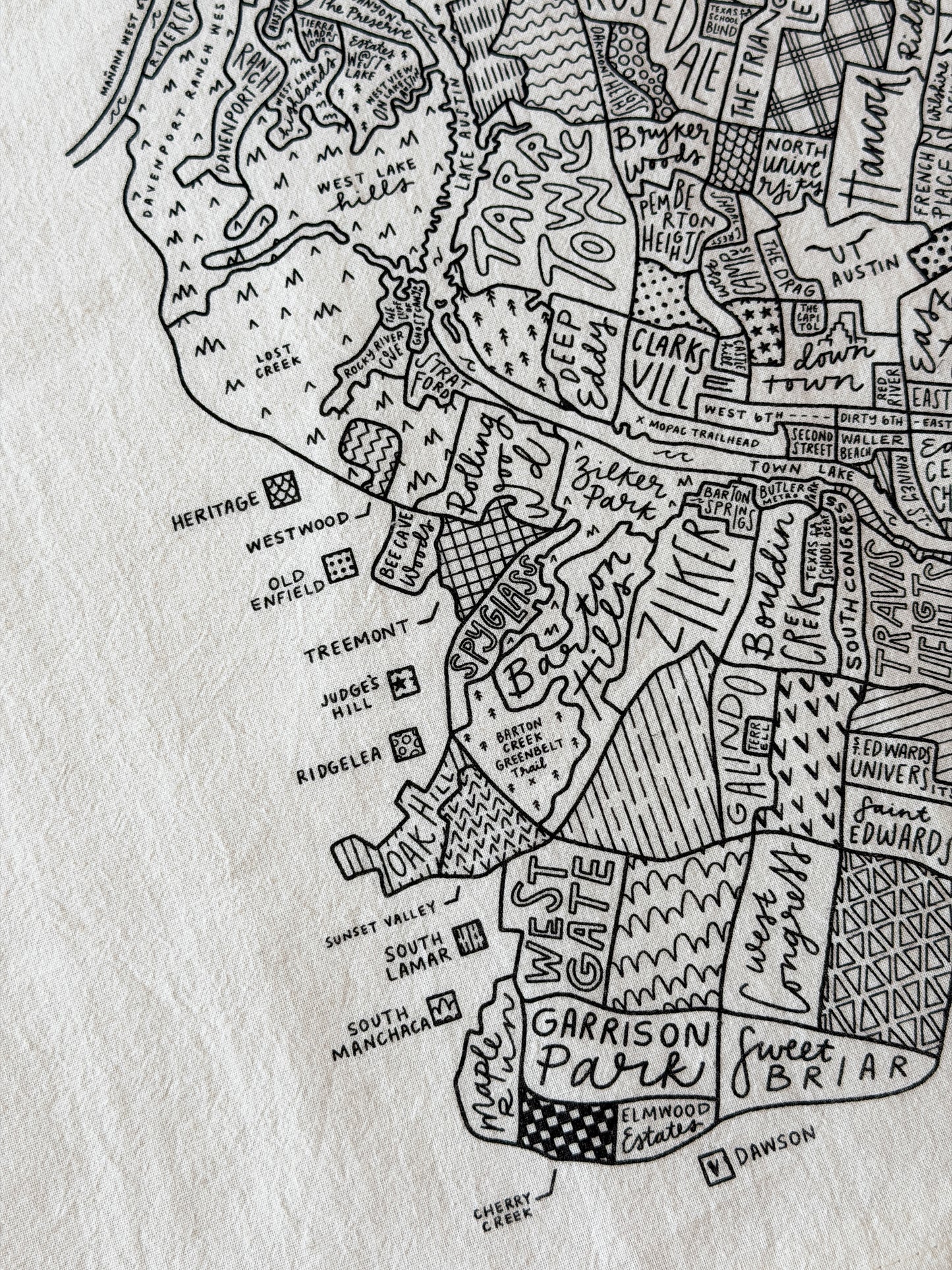 Austin Map Tea Towel