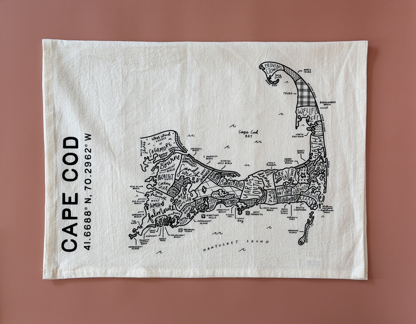 Cape Cod Map Tea Towel