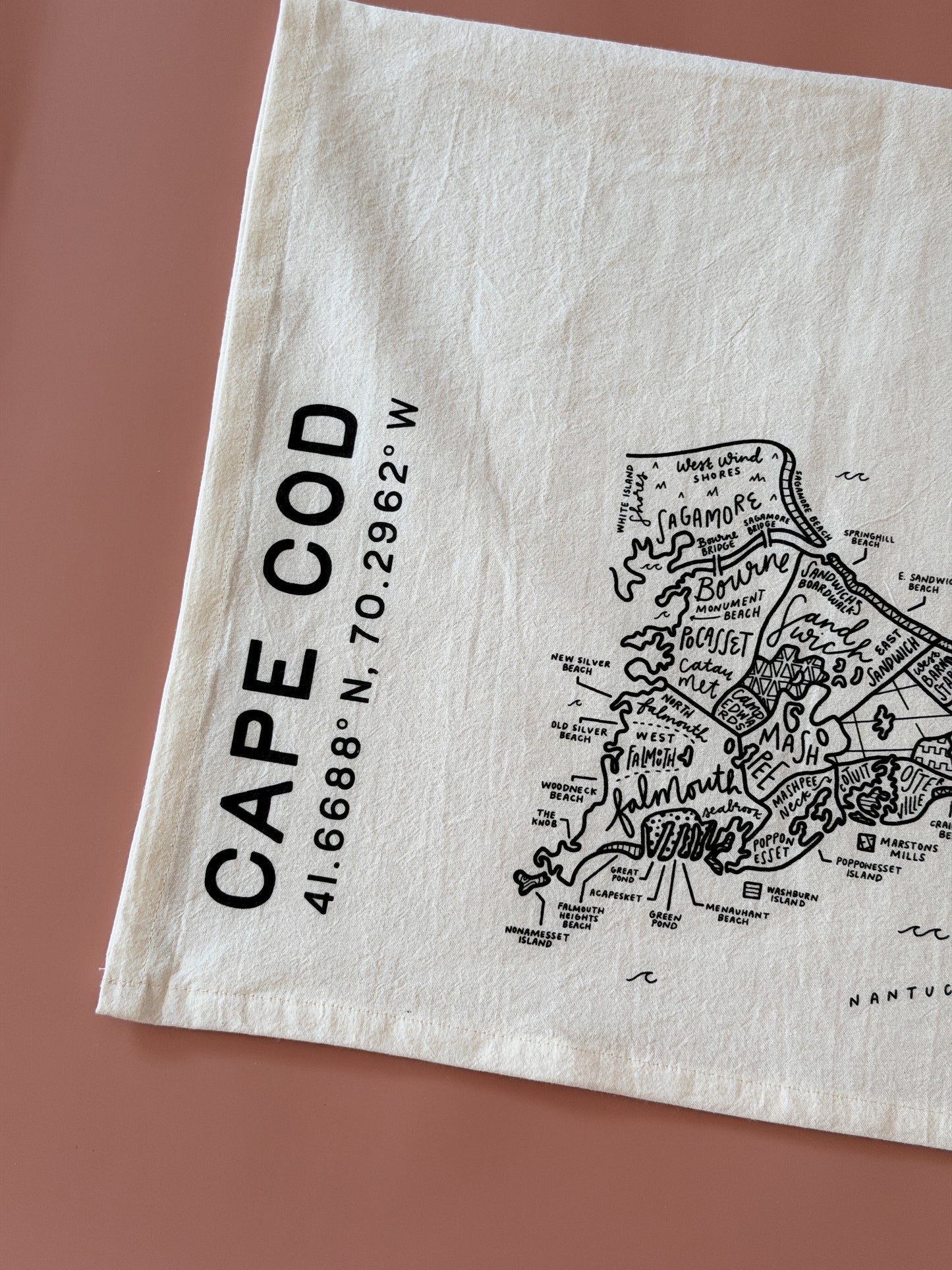 Cape Cod Map Tea Towel