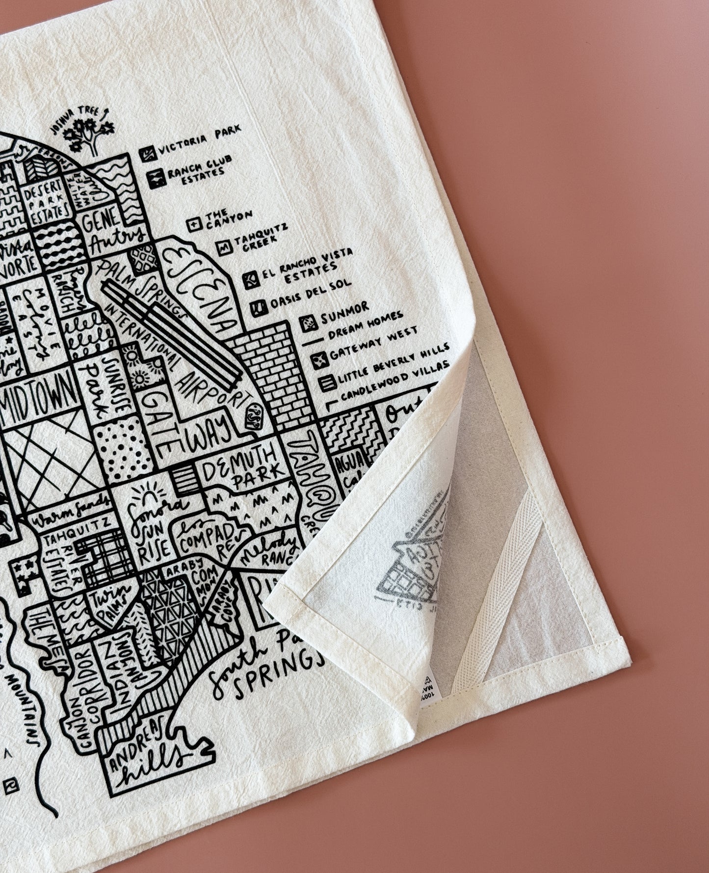 Palm Springs Map Tea Towel