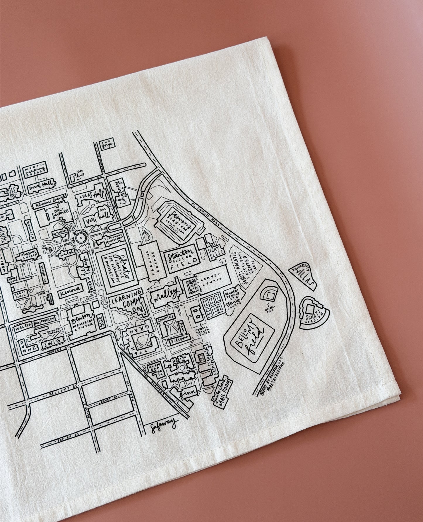 Santa Clara University Tea Towel
