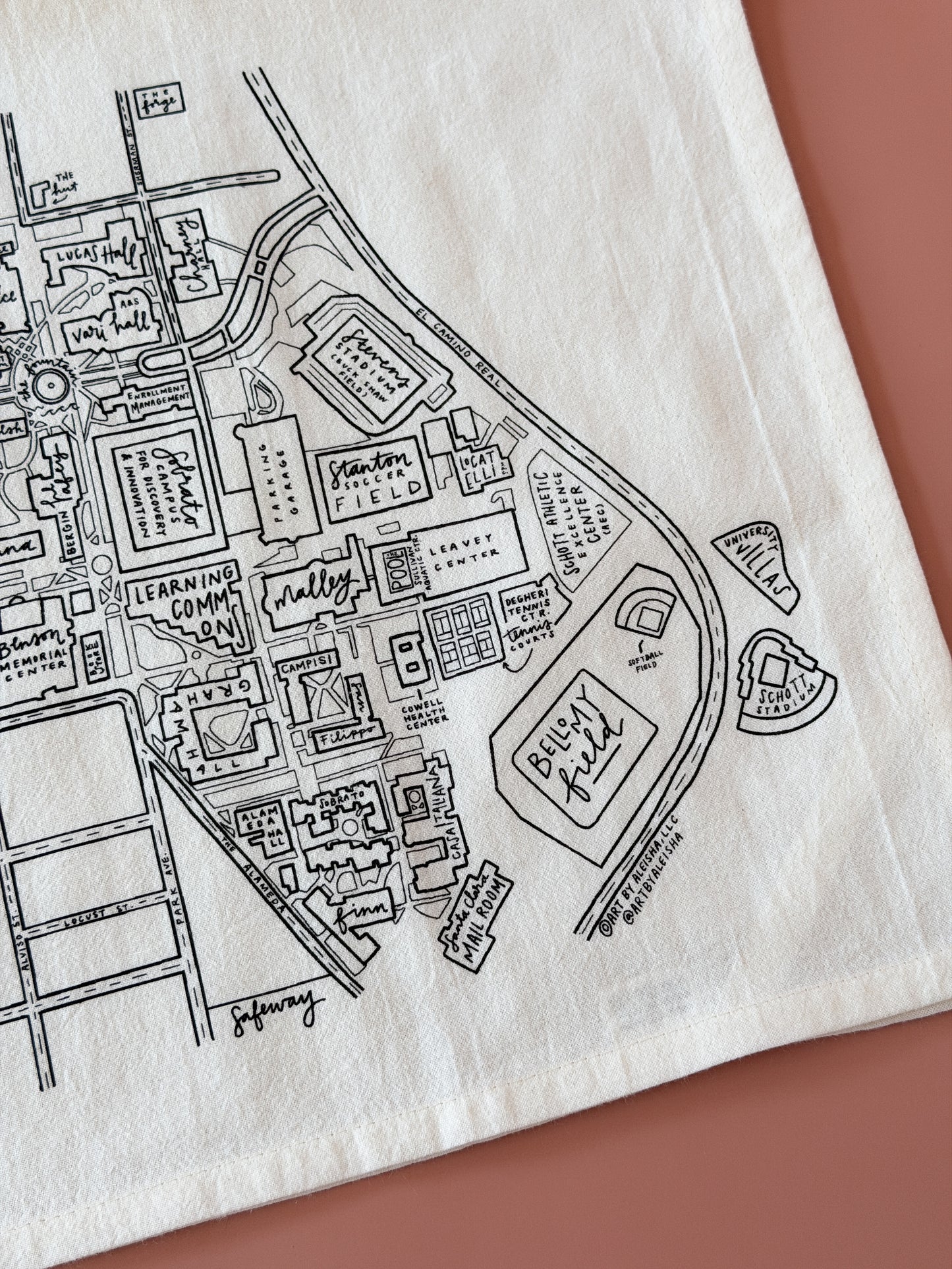 Santa Clara University Tea Towel